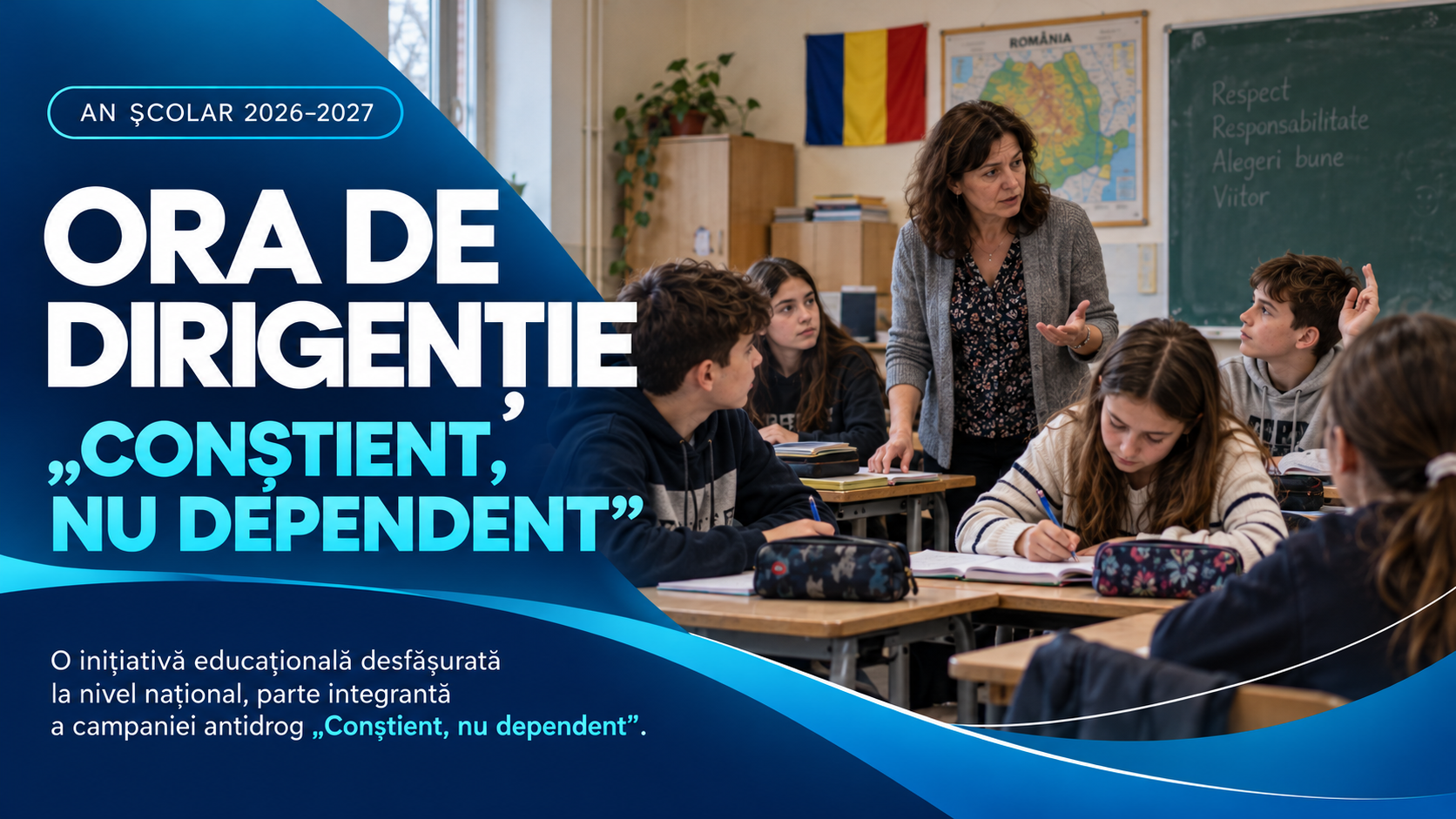 Ora de dirigenție, ediția 2026 – „Conștient, nu dependent”: o profesoare discută cu elevii în clasă
